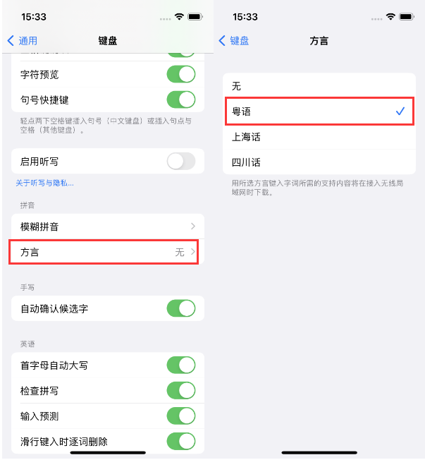 葫芦岛苹果14服务点分享iPhone 14plus设置键盘粤语方言的方法 