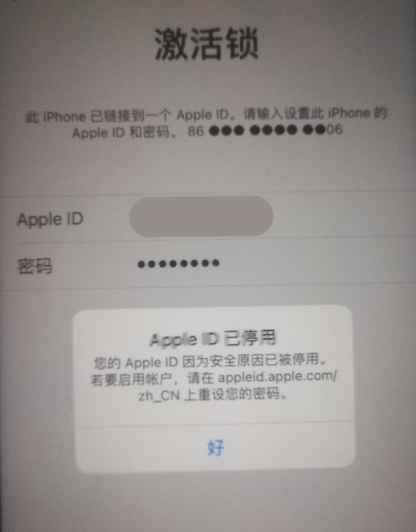 葫芦岛苹果手机维修分享iPhone 12 出现提示“Apple ID 已停用”怎么办 